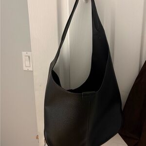 Anthropologie Black Leather Hobo Shoulder Bag